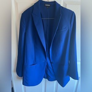 Peak lapel one button boyfriend blazer - M